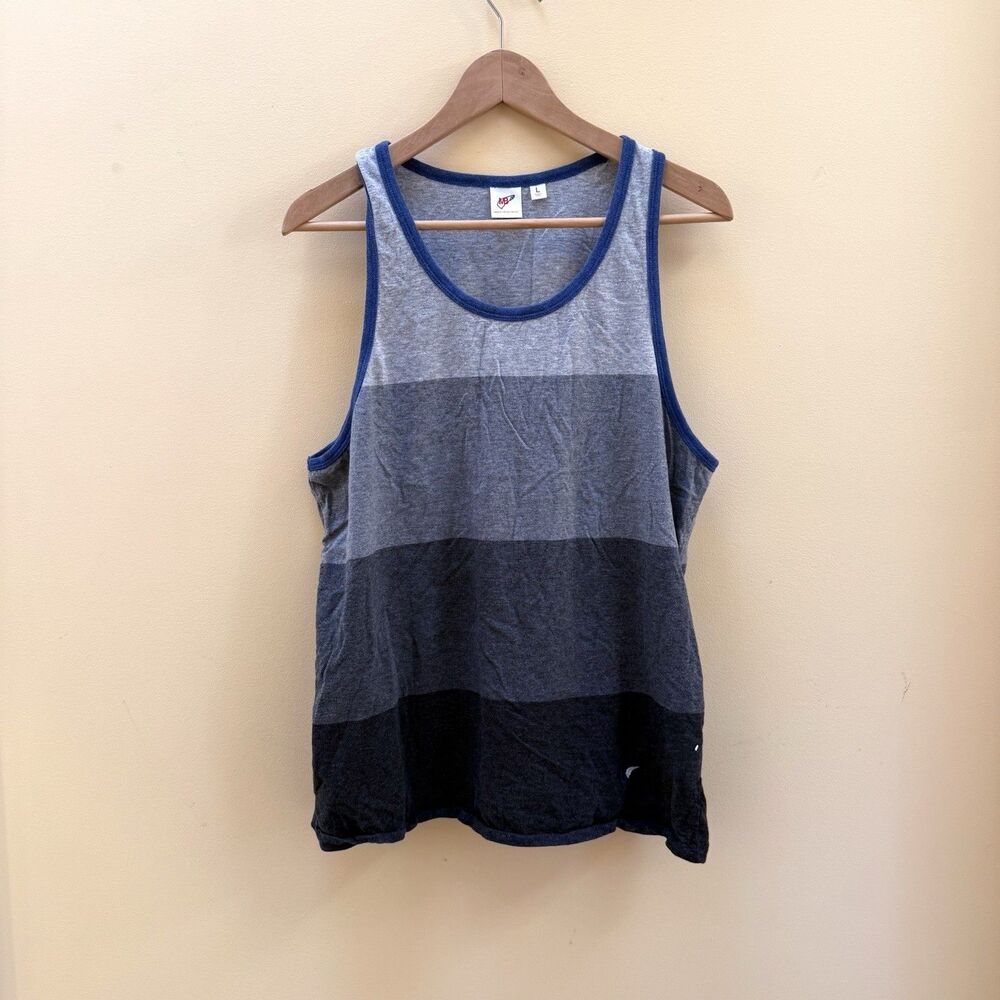 UNIQLO x Michael Bastian Tank Top Size L Rare Stripes Blue Gray Large